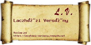 Laczházi Versény névjegykártya